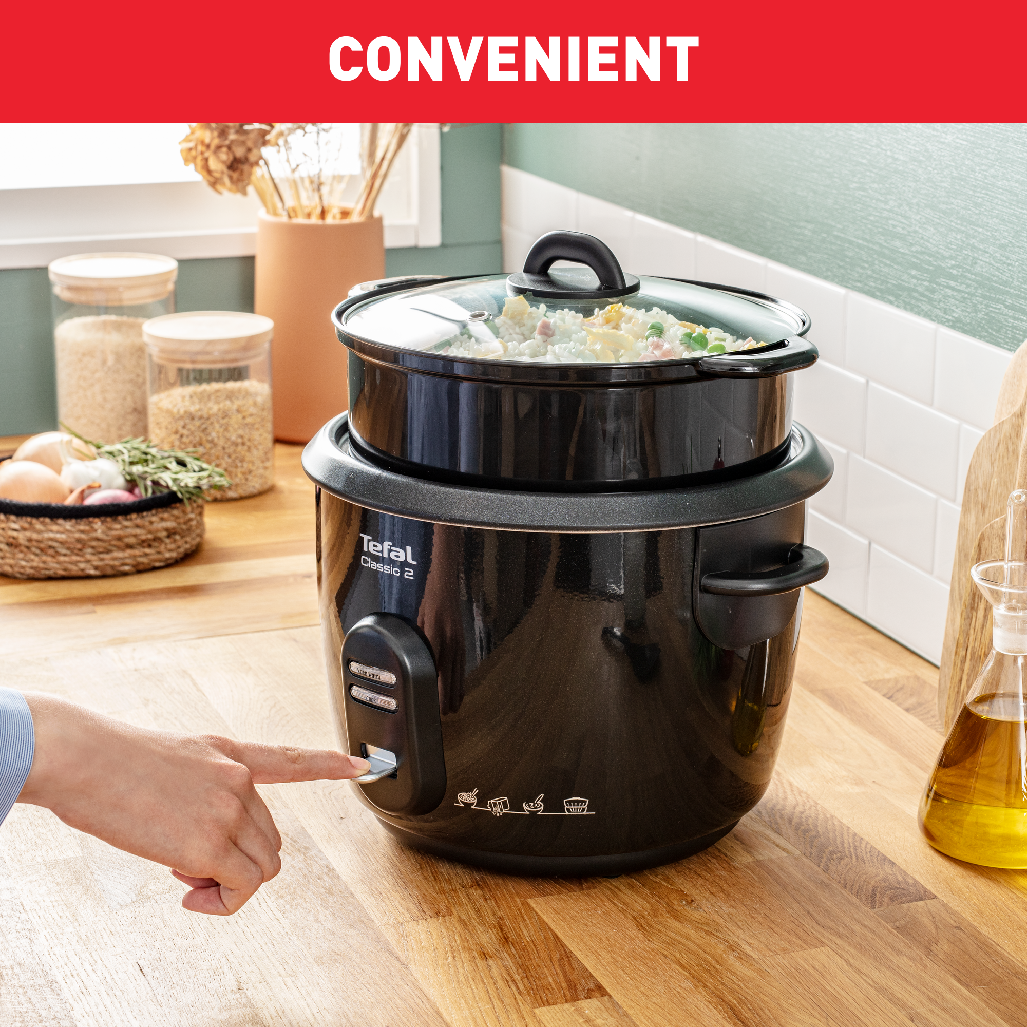 New classic, Arrocera eléctrica, 5L, 4 accesorios, Negra