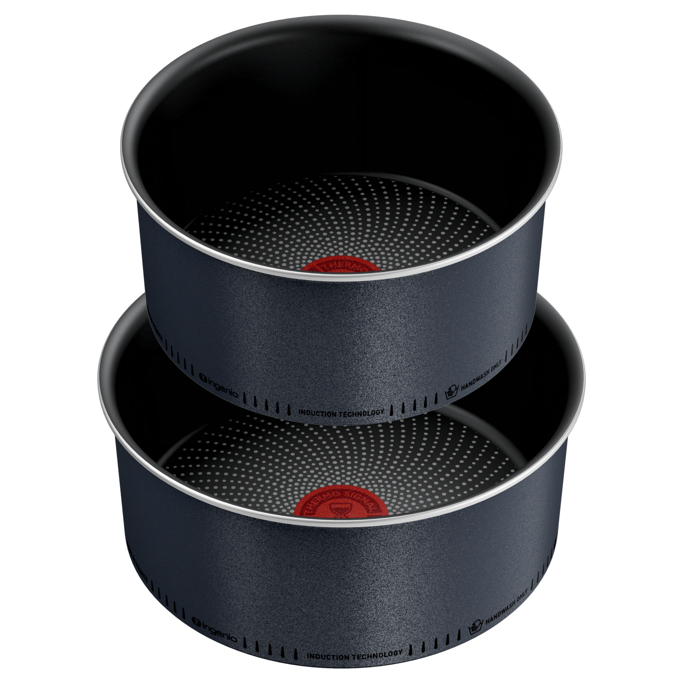 Ingenio So'Light, Set de 3 piezas, Cazos 18/20&nbsp;cm, Mango extraíble, Tecnología Light Tech, Revestimiento Antiadherente de Titanio