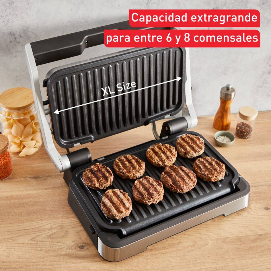 Optigrill 4 en 1 XL, Parrilla inteligente, Capacidad XL, Sin supervisión, Bandeja de horneado, Inox