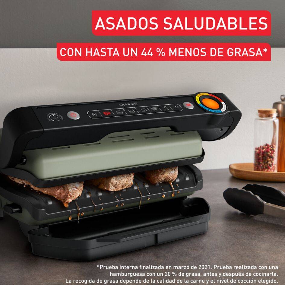 OptiGrill Eco Design, Parrilla Inteligente, 2000 W, 6 programas automáticos, Resultados Óptimos, Sin Supervisión