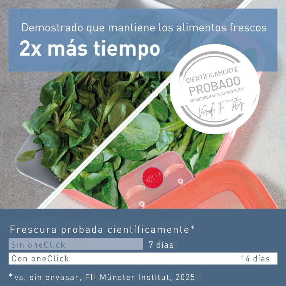 TEFAL oneClick, Herméticos, Sistema One-Click, Naranja, 1,2 L / 42,2 fl oz, 