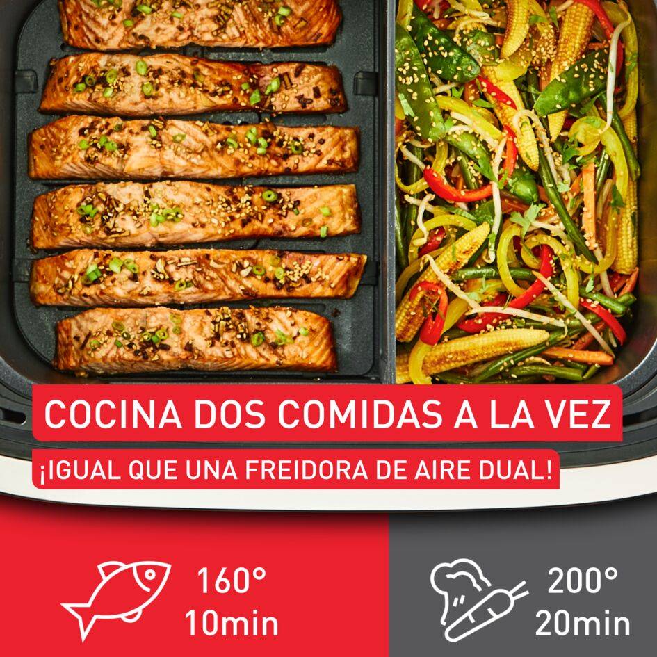Dual Easy Fry Flex, Freidora Aire con Separador FlexCook, 9&nbsp;L, 7 programas, Hasta 8 personas, Negro