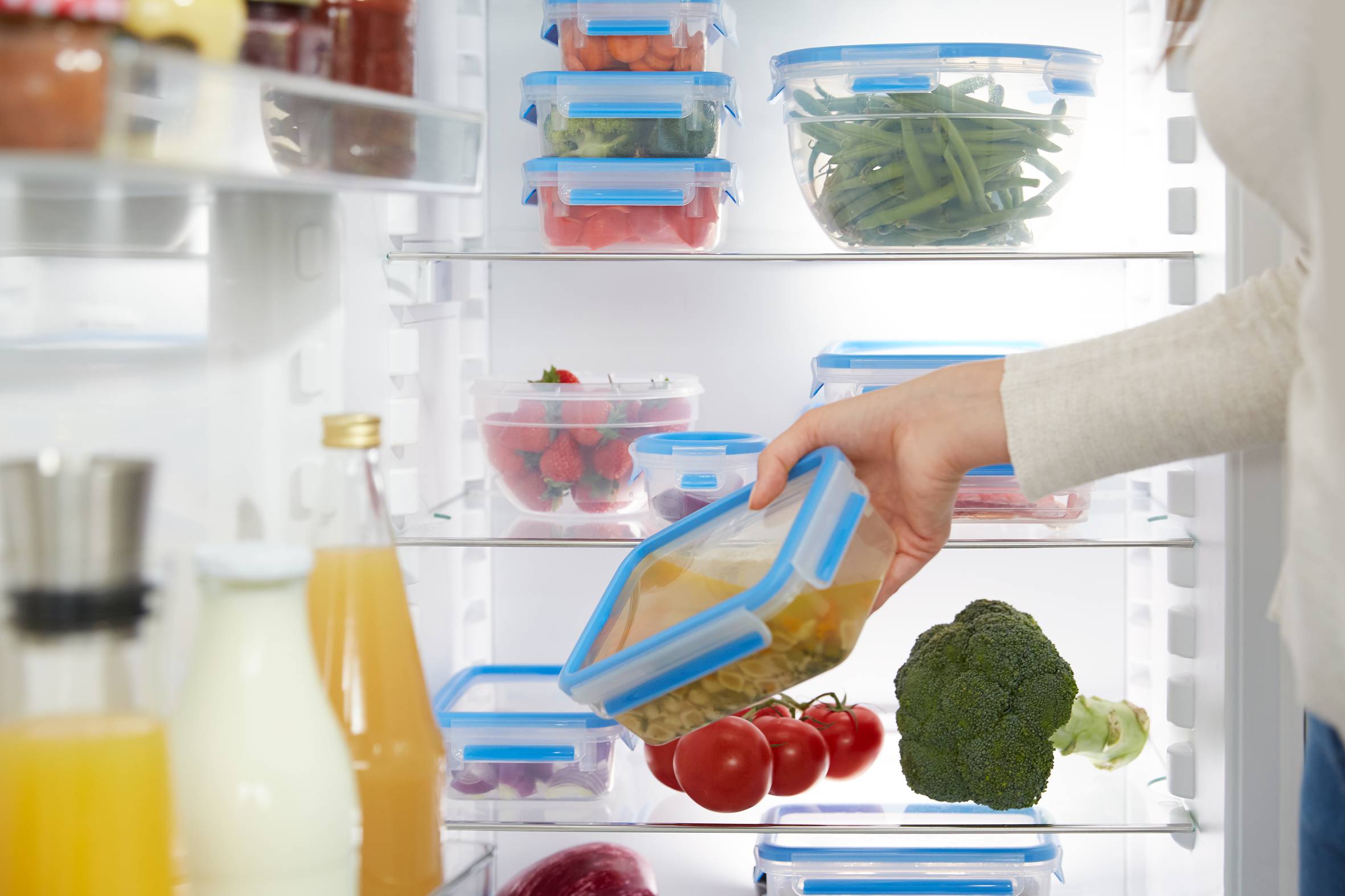 Masterseal, Hermético de plástico, 0,80 L, Envase para alimentos, Rectangular, Azul