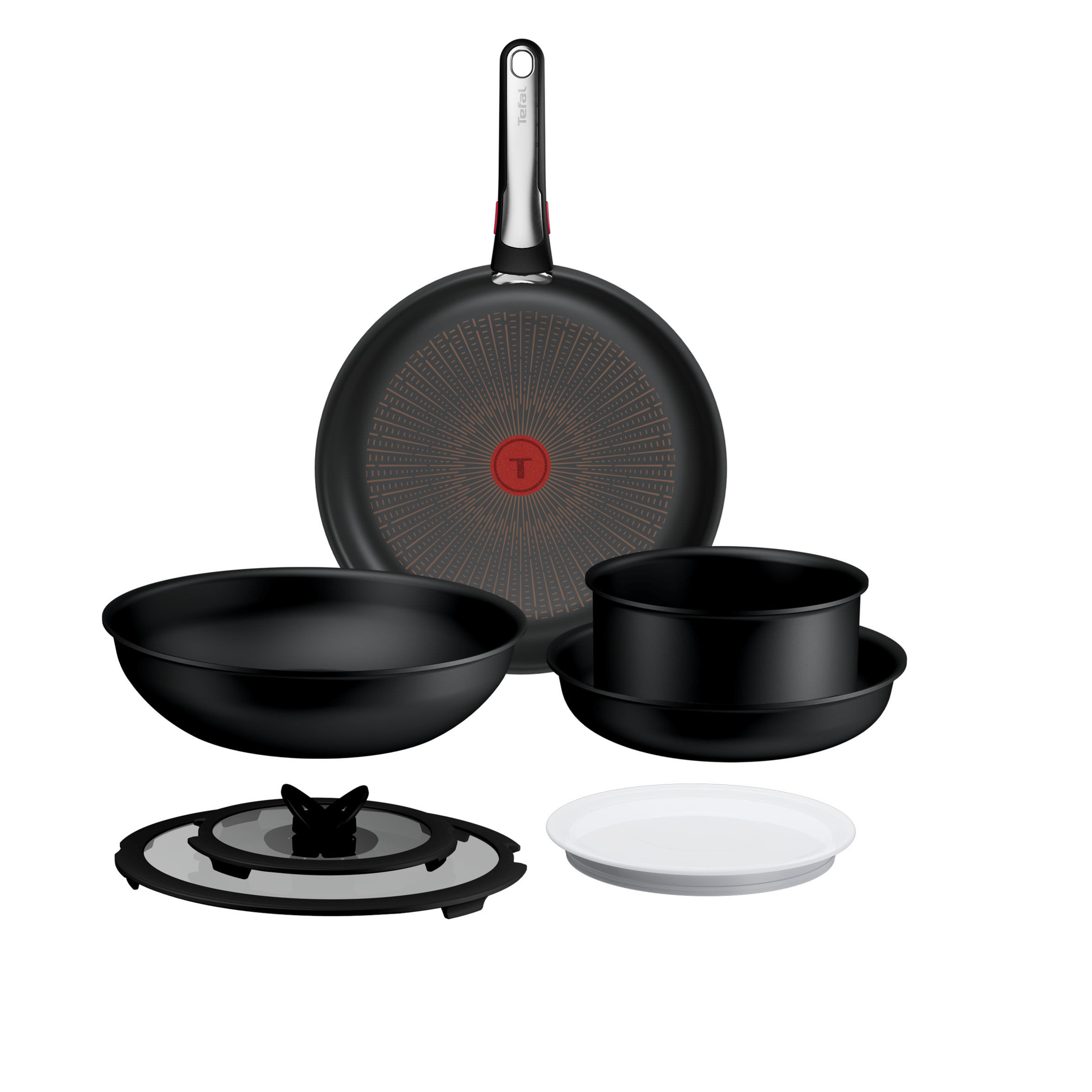 Ingenio Excellence+, Set de 8 Piezas, Apilable, Antiadherente, Mango extraíble, Inducción, Total compatibilidad