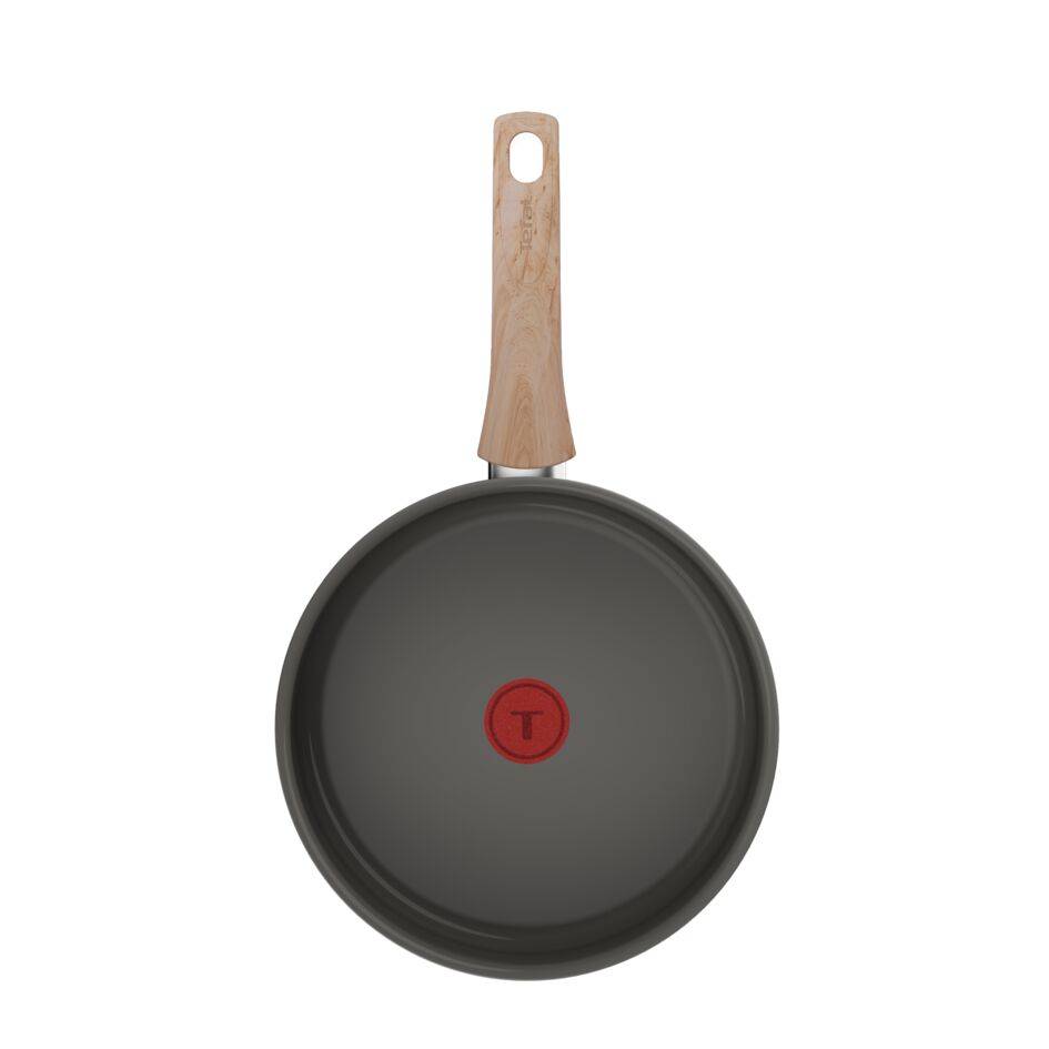 Renew, Sartén guisera 24 cm + tapa de cristal, Revestimiento cerámico antiadherente, Cuerpo de aluminio 100% reciclado, Thermo-Signal, Compatible con inducción