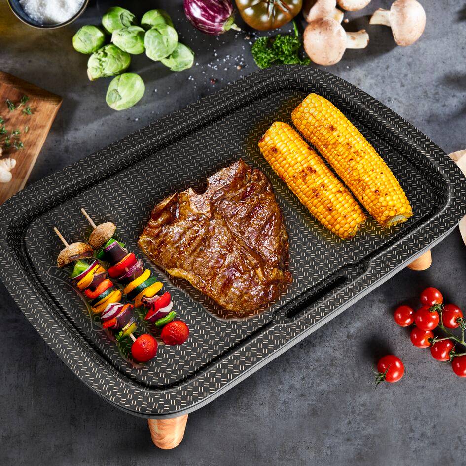 Plancha de Sabores Gourmet, Superficie de Cocción de 40x24 cm