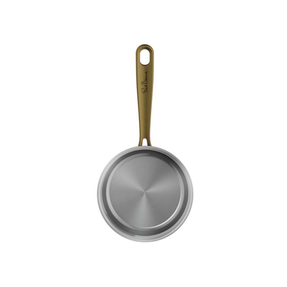 Tefal & Bocuse&nbsp;Cazo de 16 cm, Induction, Sin revestimiento, Acero, Mango fijo dorado