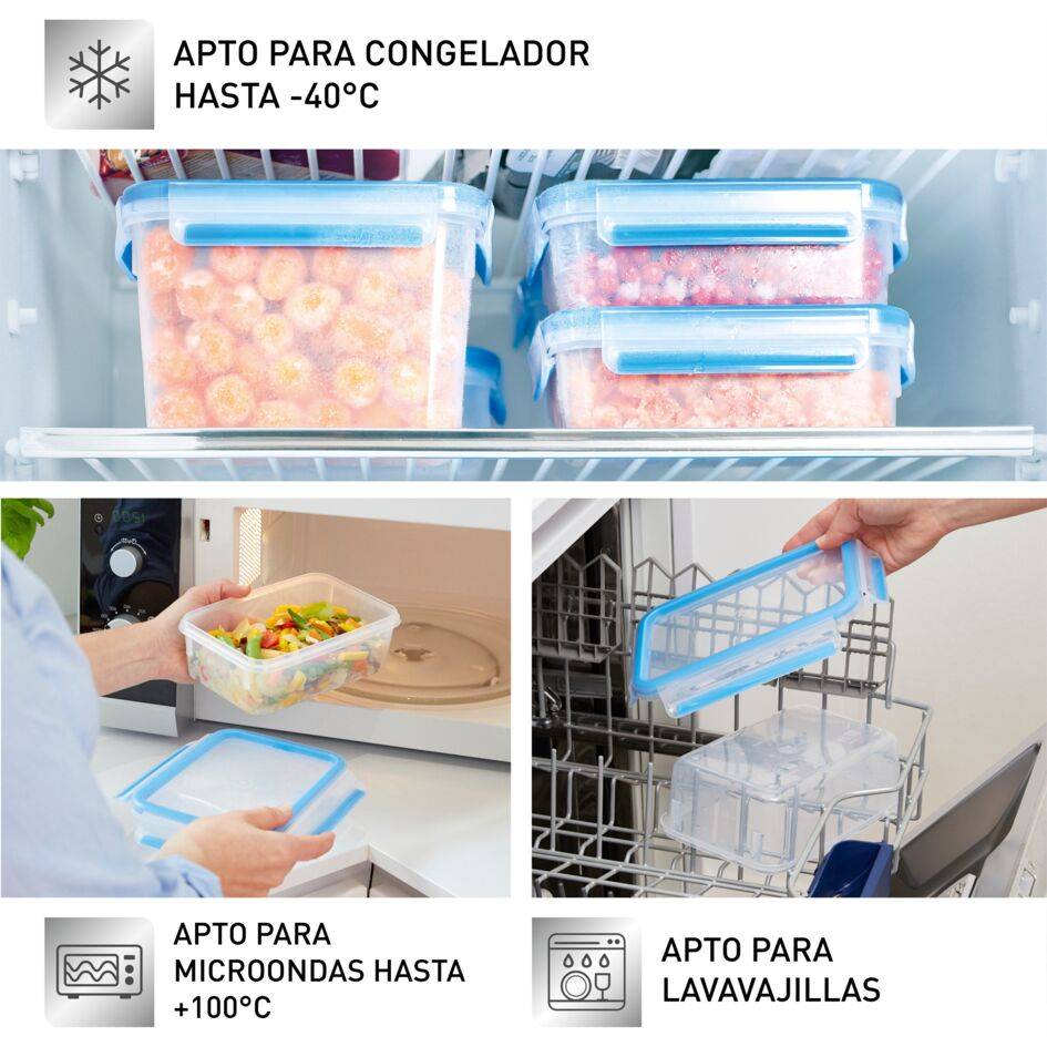 Tefal MasterSeal Fresh Set 8 Herméticos 0,15L - 0,2L - 3 x 0,55L - 1,0L - 1,1L - 2,2L: Conservación Ideal, A Prueba de Fugas y Resistentes