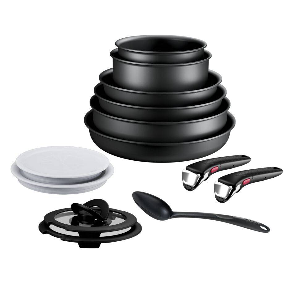 Ingenio Eco Resist, Set de Cocina de 13 Piezas, Apilable, Revestimiento Antiadherente Seguro, Indicador de Temperatura
