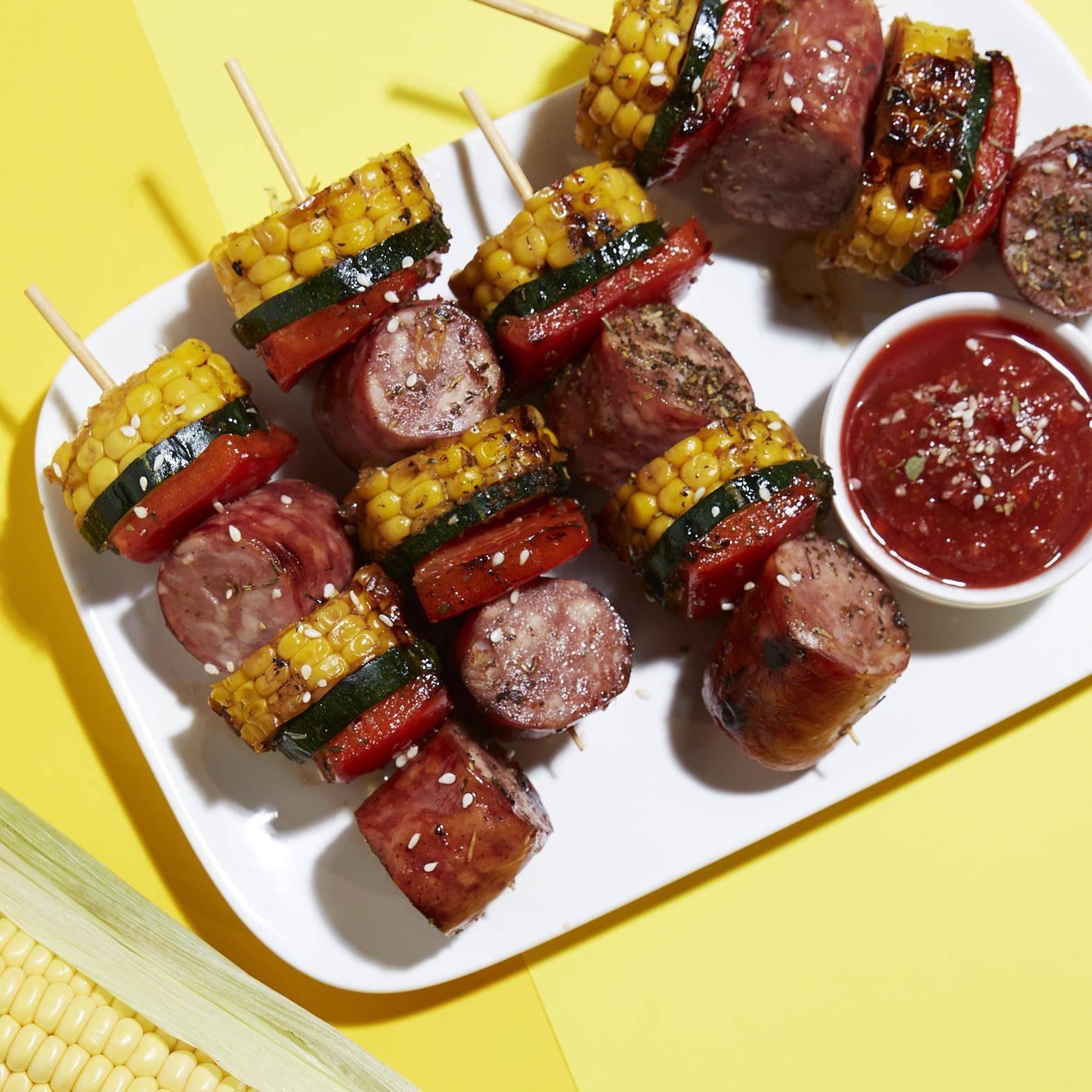 Brochetas de salchichas y verduras - Receta undefined | Tefal