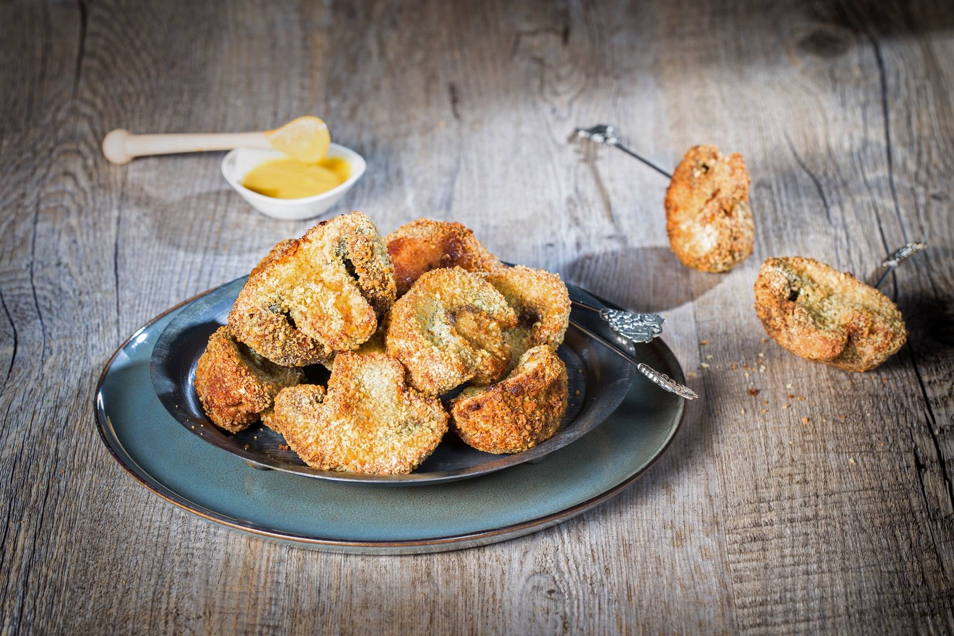 Champiñones empanados a la mostaza - Receta Actifry Genius XL | Tefal