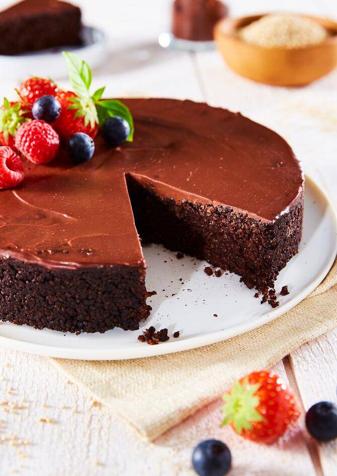 Tarta vegana de cremoso de chocolate y quinoa - Receta Perfectmix + | Tefal