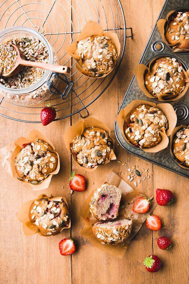 Magdalenas de fresas y semillas - Receta Perfectmix + | Tefal