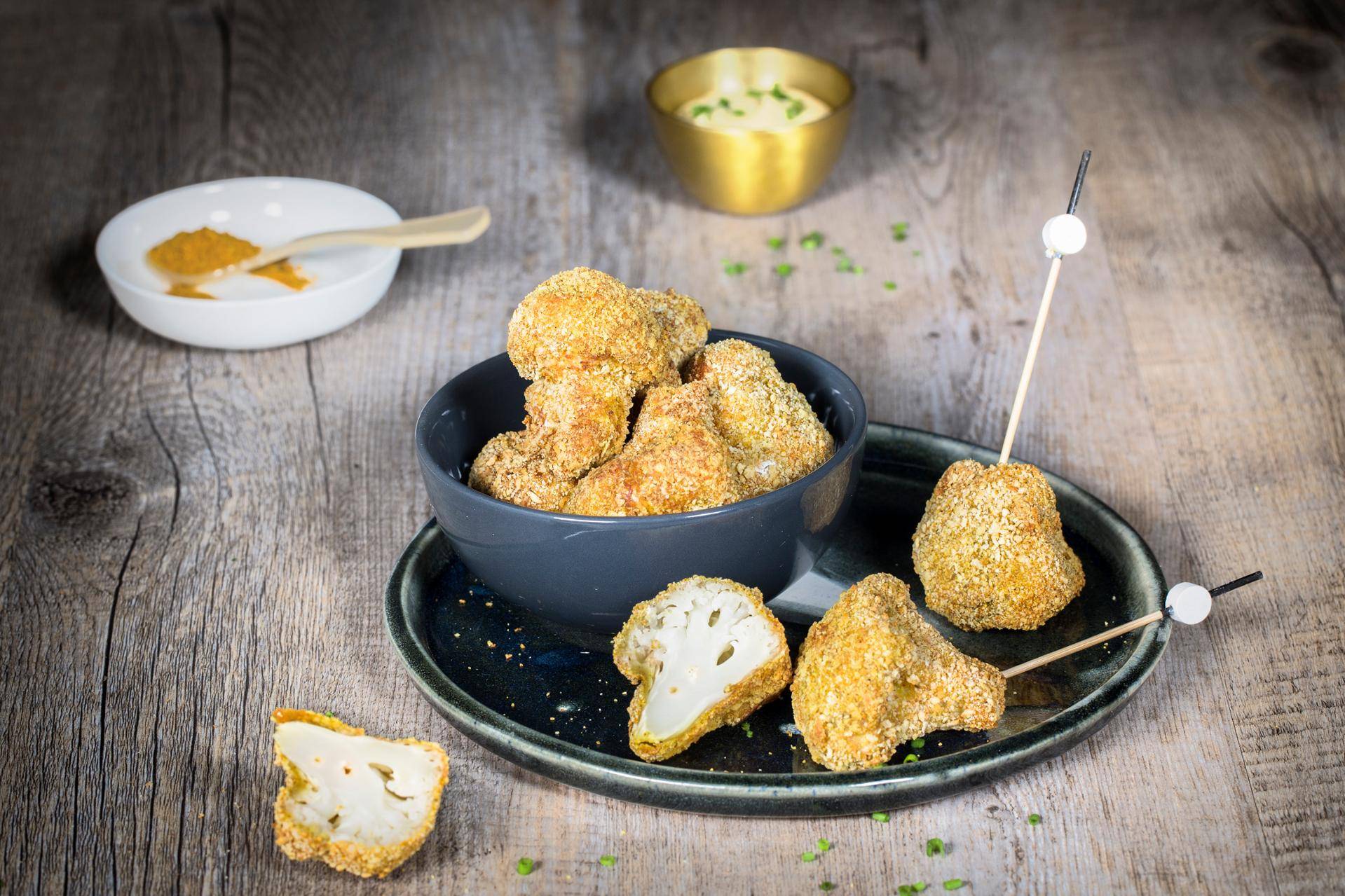 Coliflor empanada al curry - Receta Actifry Genius XL | Tefal