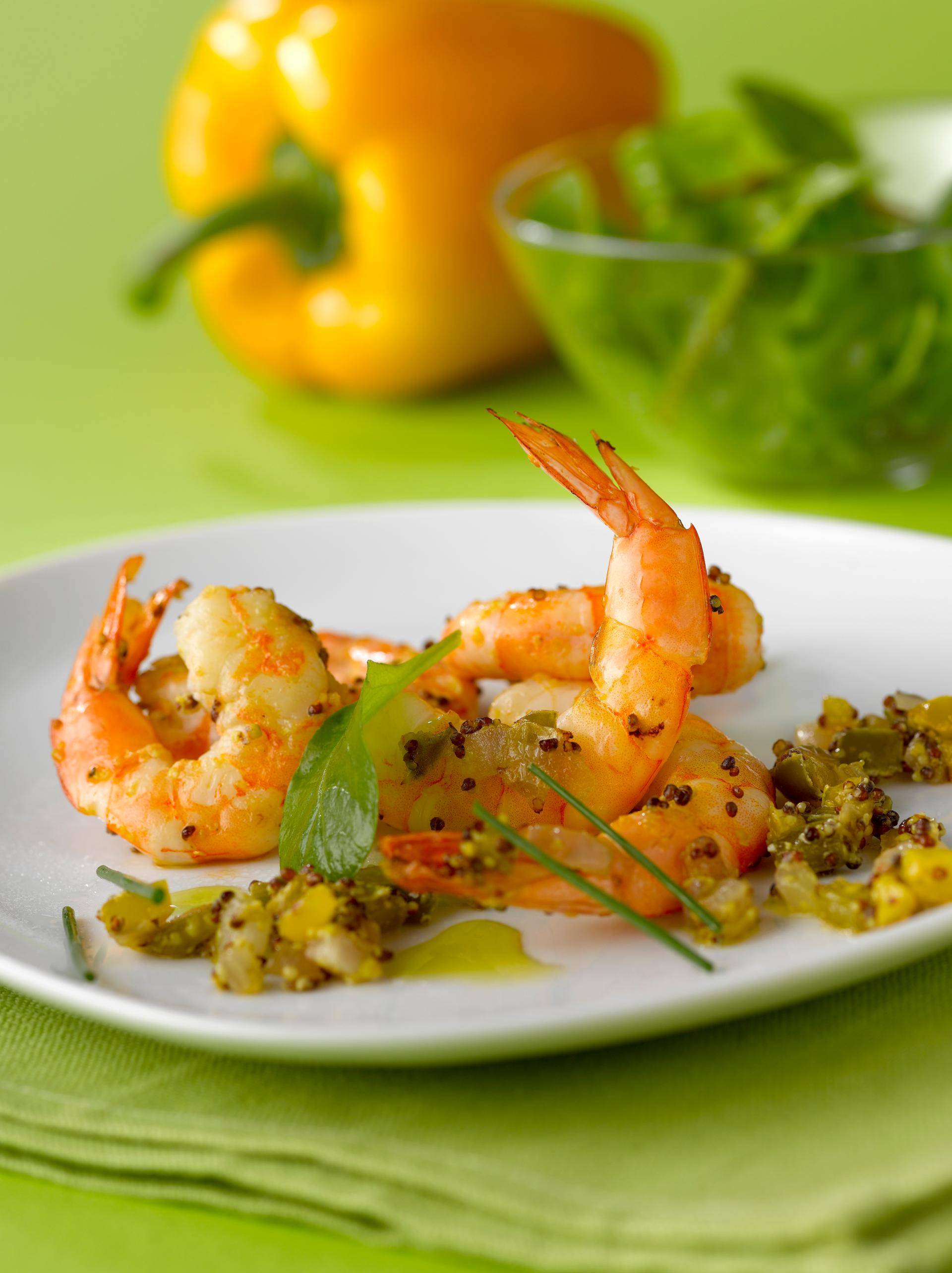 Langostinos con mostaza de grano entero - Receta Actifry Express 1kg | Tefal
