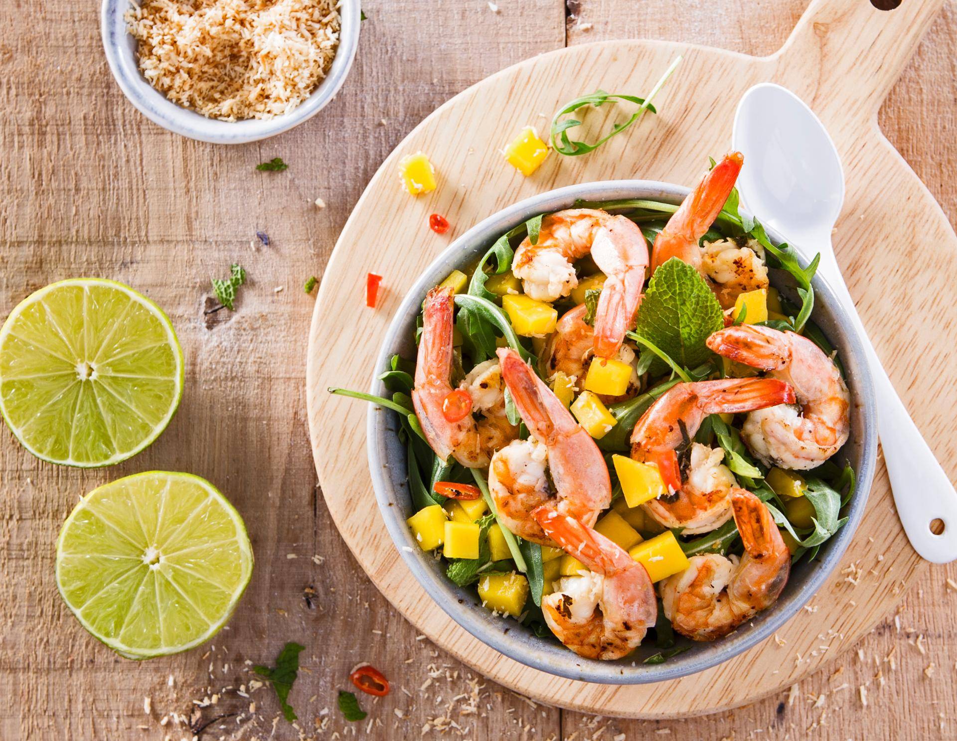 Gambas a la plancha con lima y menta - Receta Actifry Original 1kg | Tefal