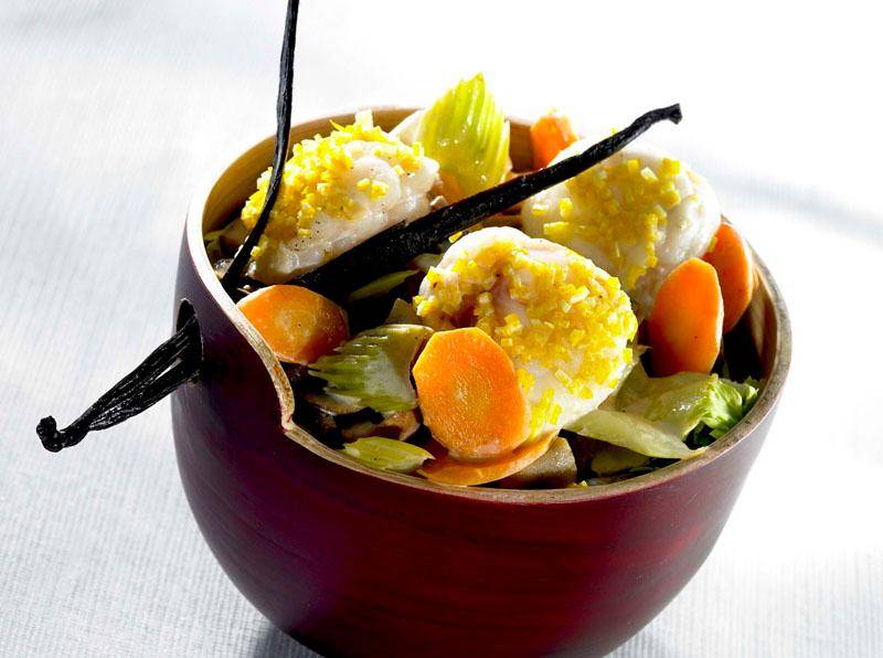 Medallones de rape frito al estilo blanquette con vainilla - Receta Actifry Genius | Tefal
