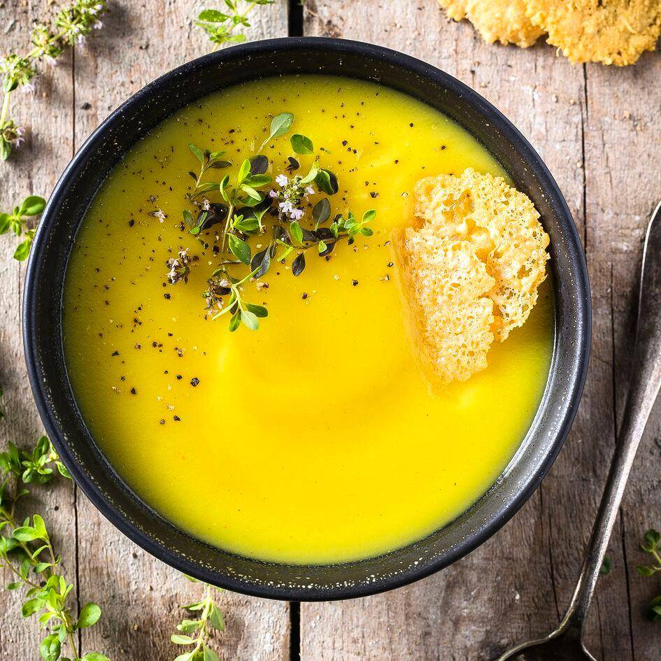 Sopa de lentejas rojas, calabaza y cúrcuma - Receta Perfectmix Cook | Tefal