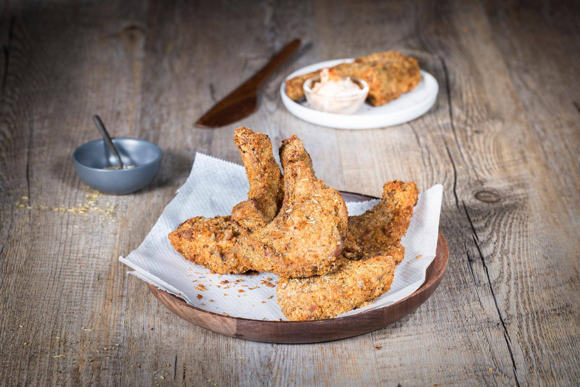 Chuletas de cordero empanadas al romero - Receta Actifry Genius | Tefal