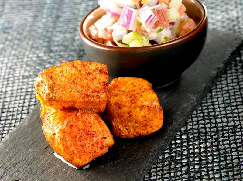 Salmón tandoori con raita refrescante - Receta Actifry Express 1kg | Tefal