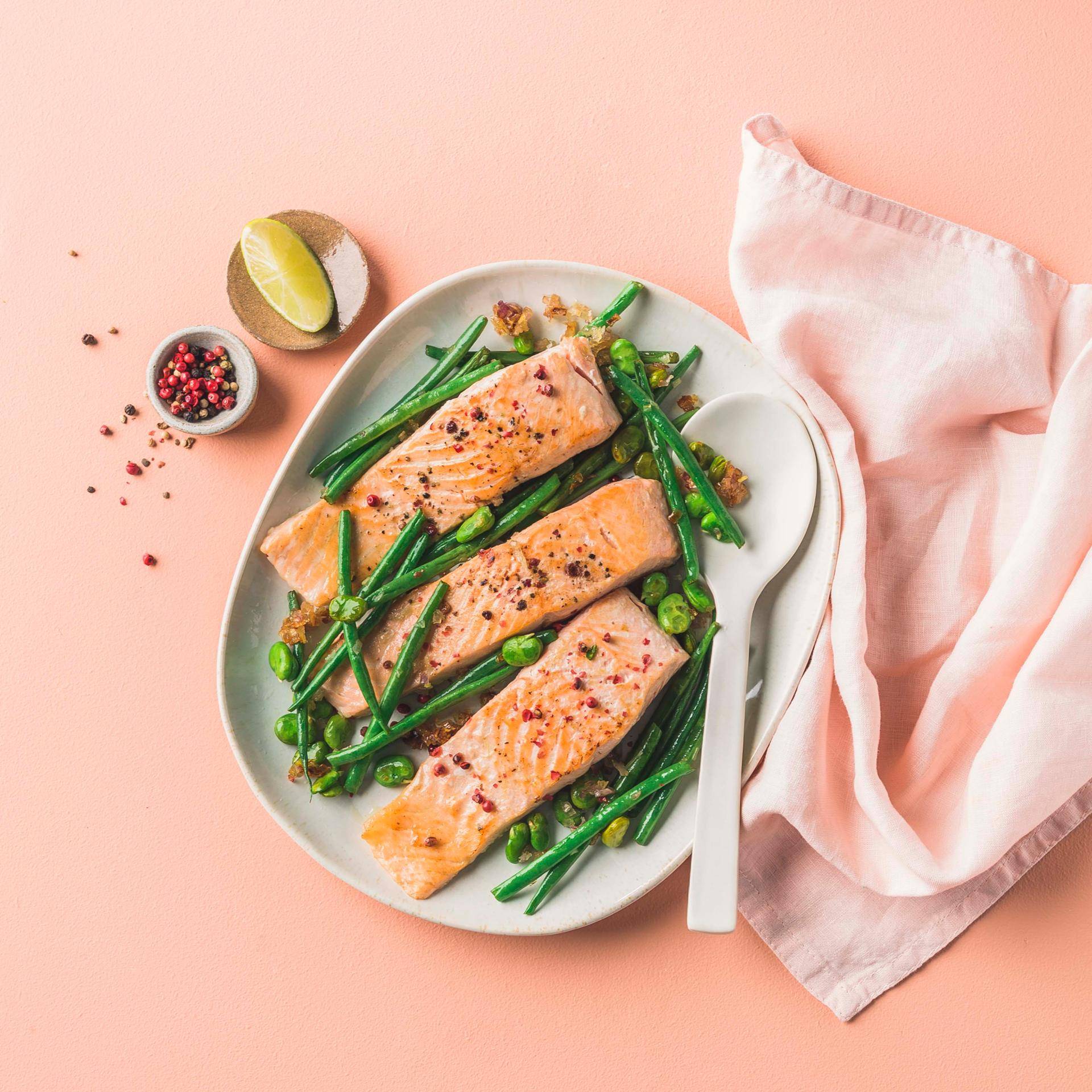 Salmón con jengibre y habas - Receta undefined | Tefal
