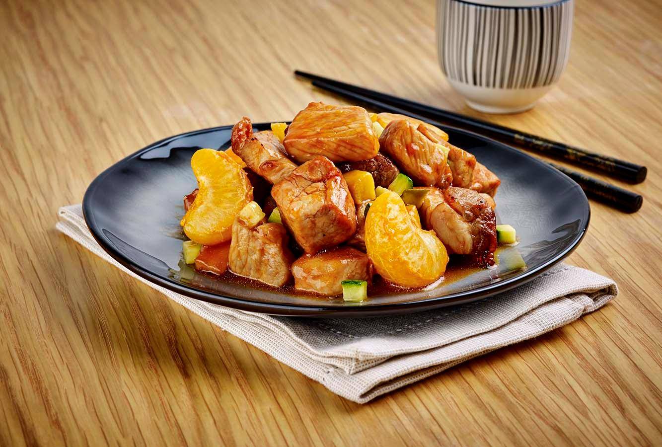 Solomillo de cerdo agridulce con calabacín y manzana - Receta Actifry 2 in 1 - 1.5kg | Tefal