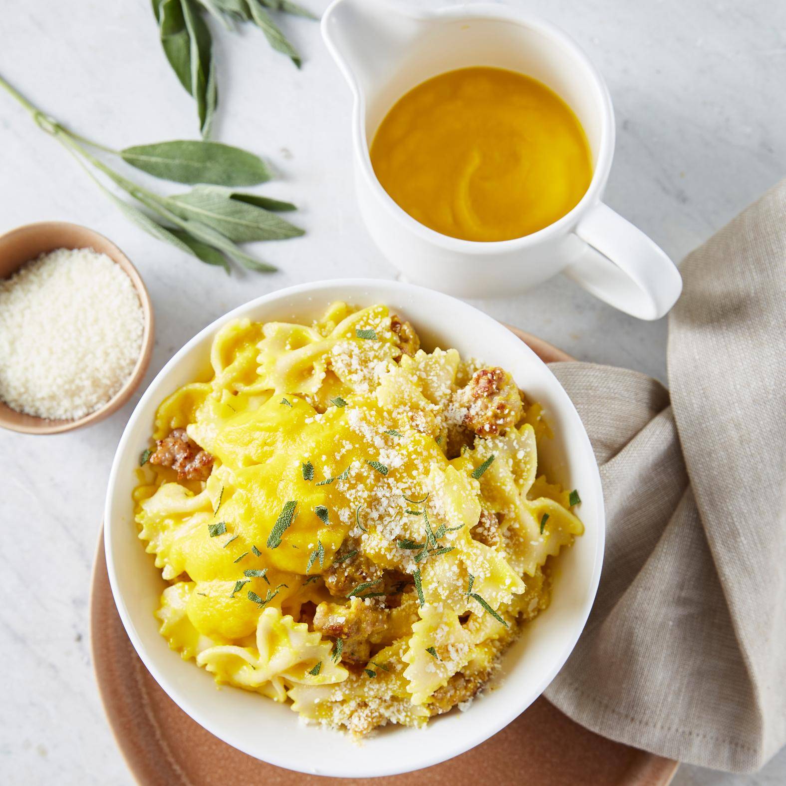 Pasta de calabaza con salchicha - Receta Perfectmix Cook | Tefal