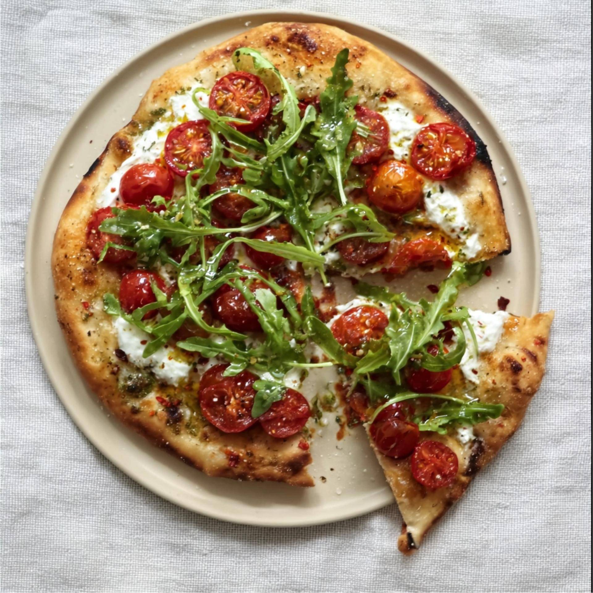 Pizza caprese con burrata, miel y chili en polvo - Receta Pizza Pronto | Tefal