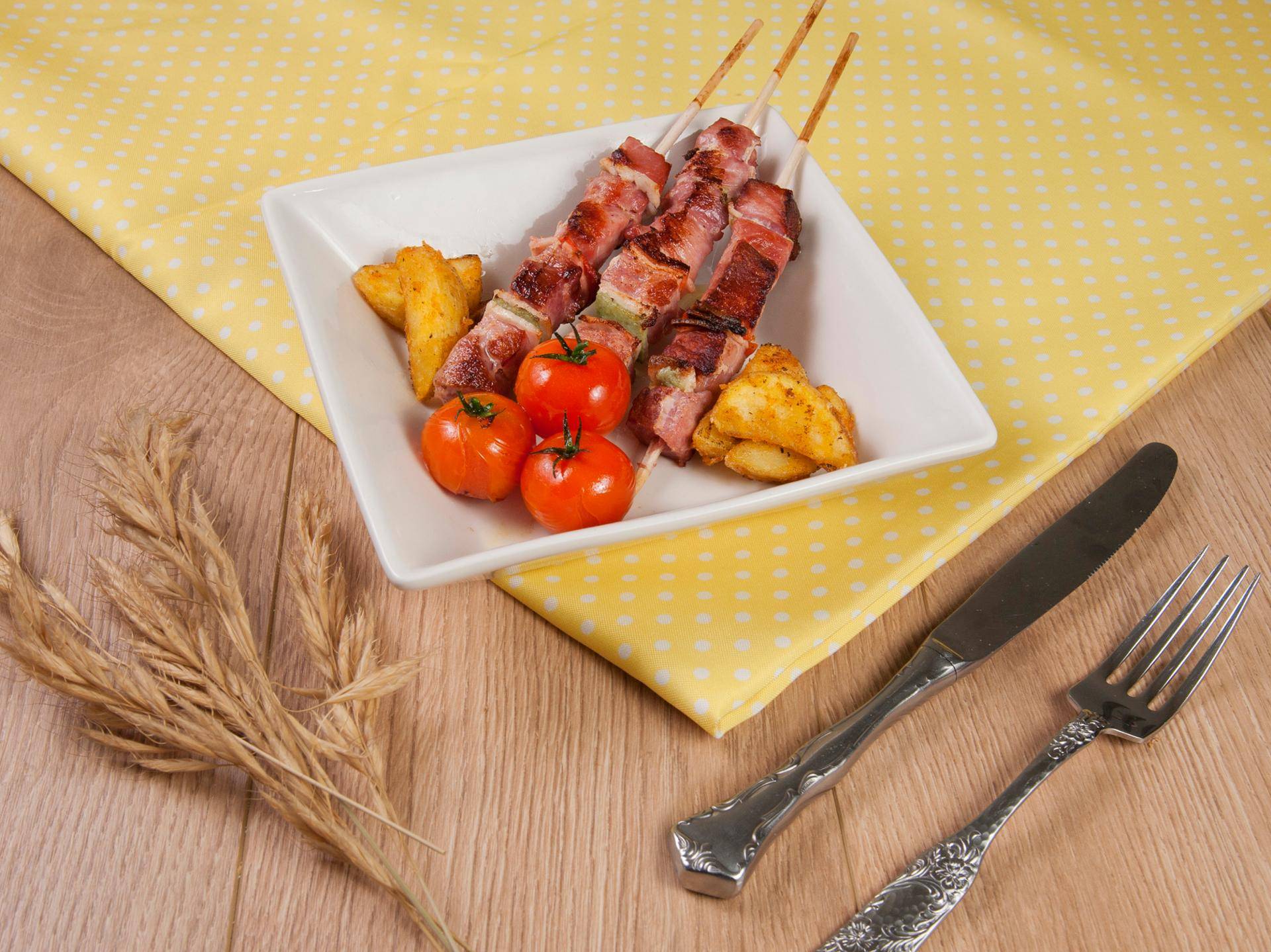 Brochetas de pollo con patatas y tomates cherry - Receta Actifry Express 1kg | Tefal