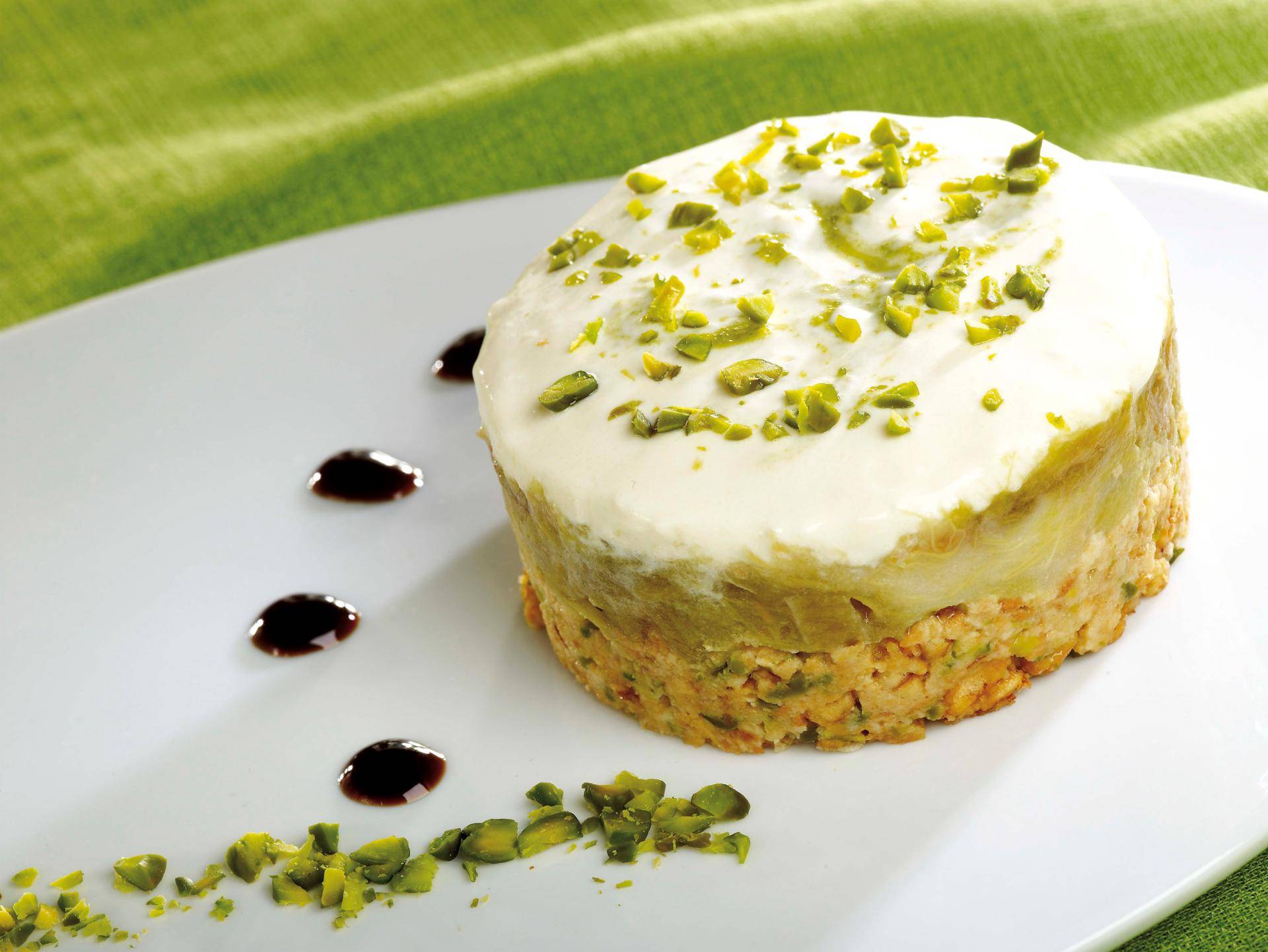 Tarta de yogur con ruibarbo y pistacho - Receta Actifry Express 1kg | Tefal