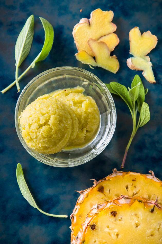 Sorbete de piña, jengibre y salvia - Receta Perfectmix + | Tefal