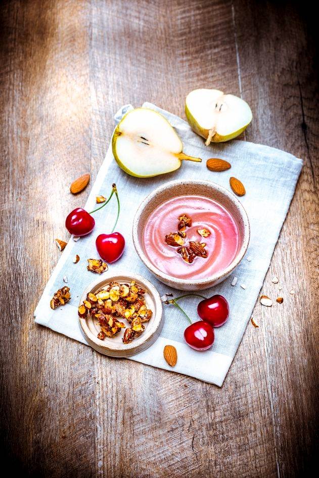 Compota de cerezas, peras y almendras crujientes - Receta Perfectmix Cook | Tefal