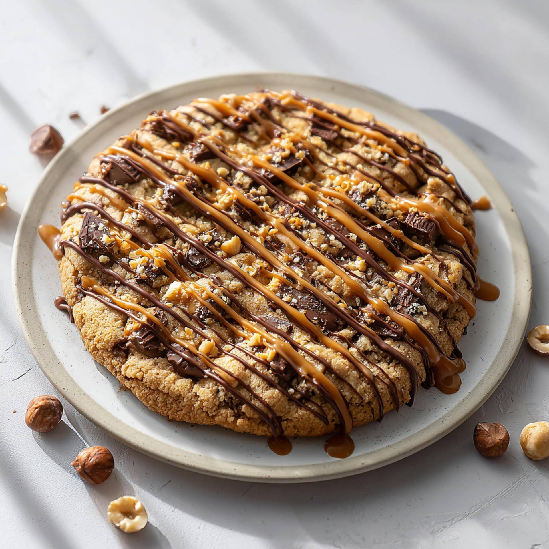 Pizza gigante de galletas de chocolate y caramelo - Receta Electric Pizza oven | Tefal