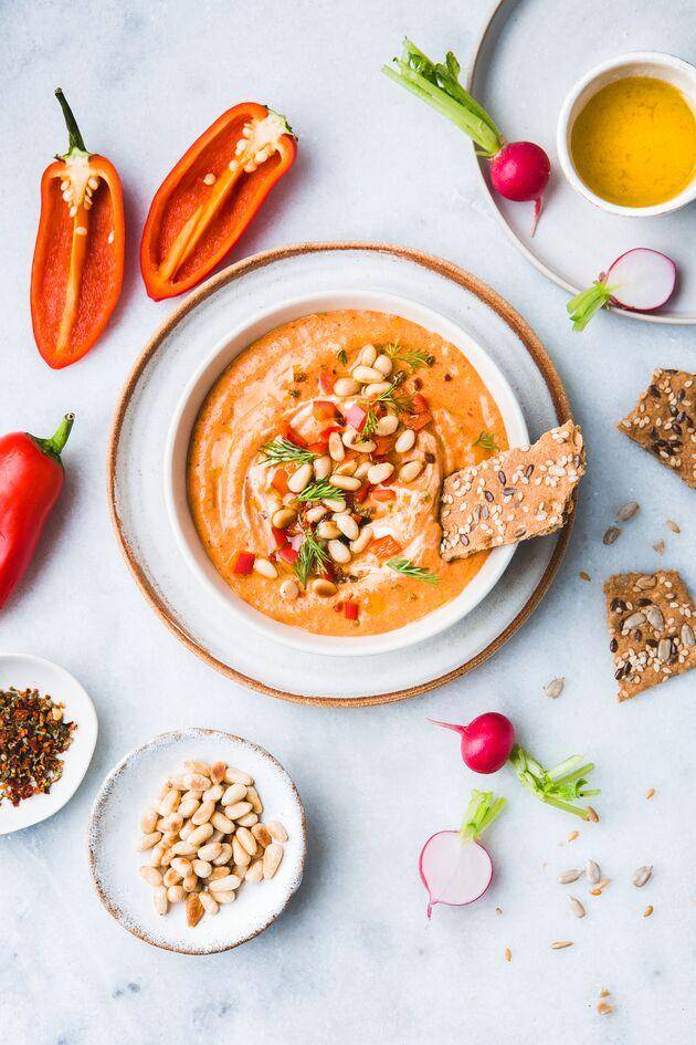 Crema de pimientos con queso feta - Receta Perfectmix + | Tefal