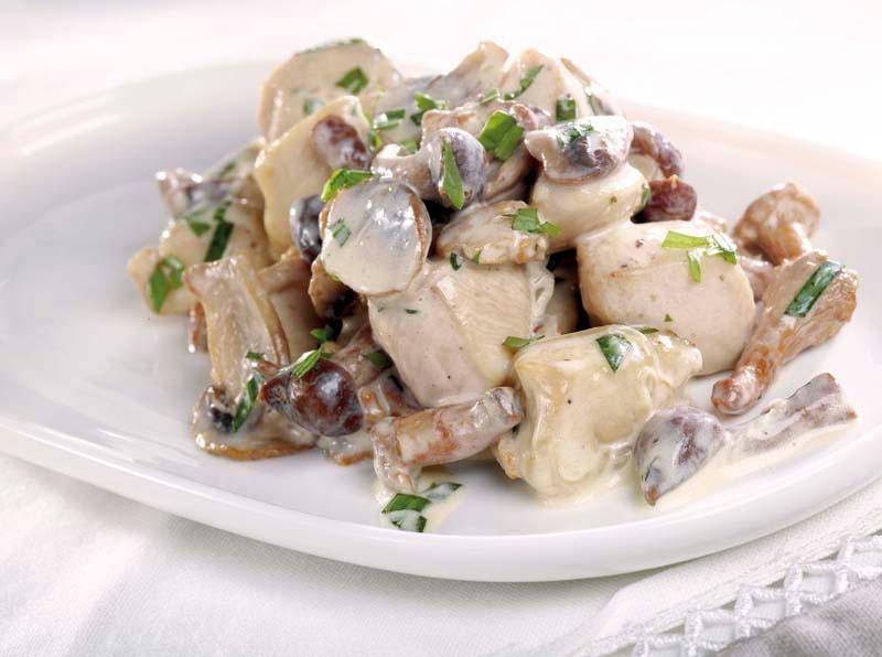 Pechuga de pollo en salsa de champiñones, setas y estragón - Receta Actifry Genius | Tefal