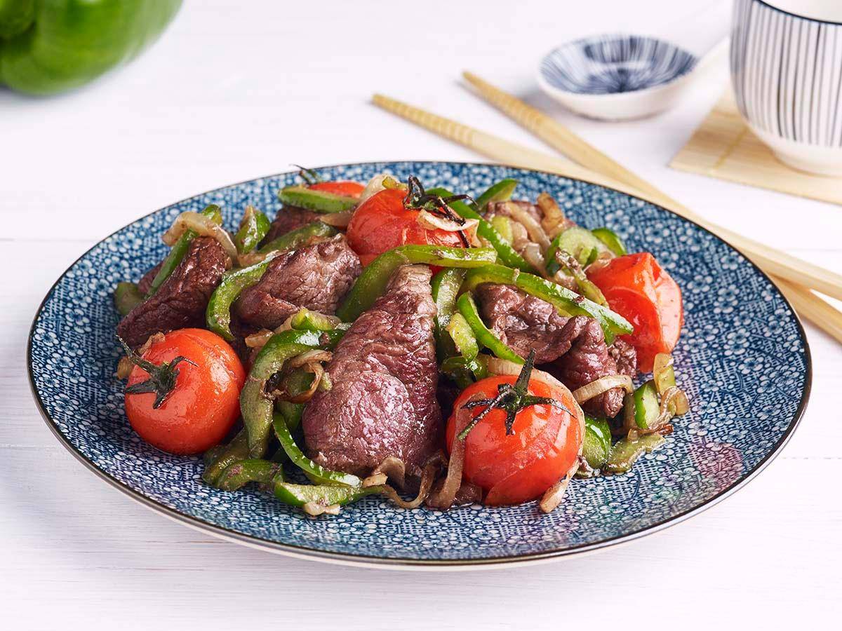 Ternera salteada con pimientos y jengibre - Receta Actifry Genius XL | Tefal