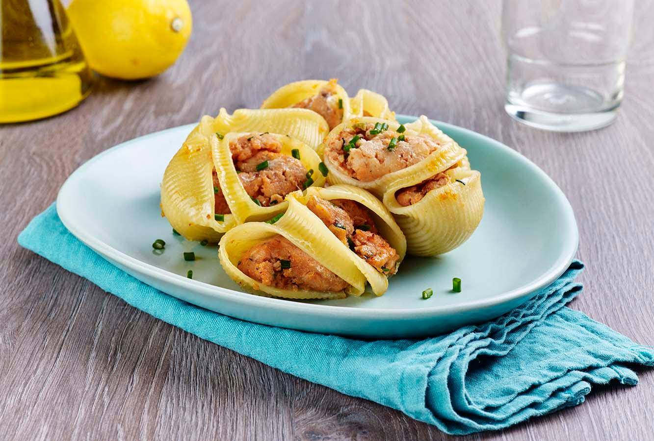 Pasta rellena de crema de sardinas y limón - Receta Actifry Express 1kg | Tefal