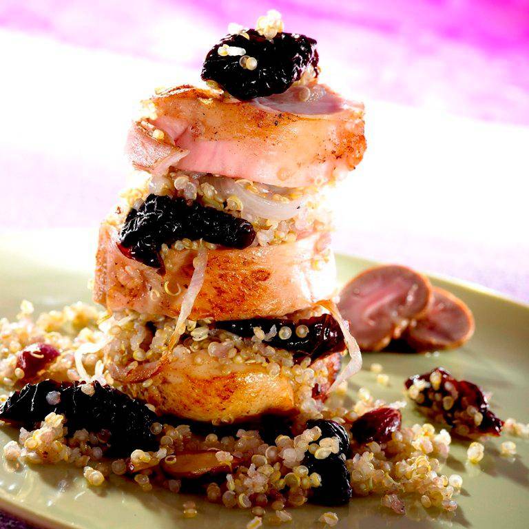 Conejo con ciruelas pasas, avellanas y quinoa - Receta Actifry 2 in 1 - 1.5kg | Tefal