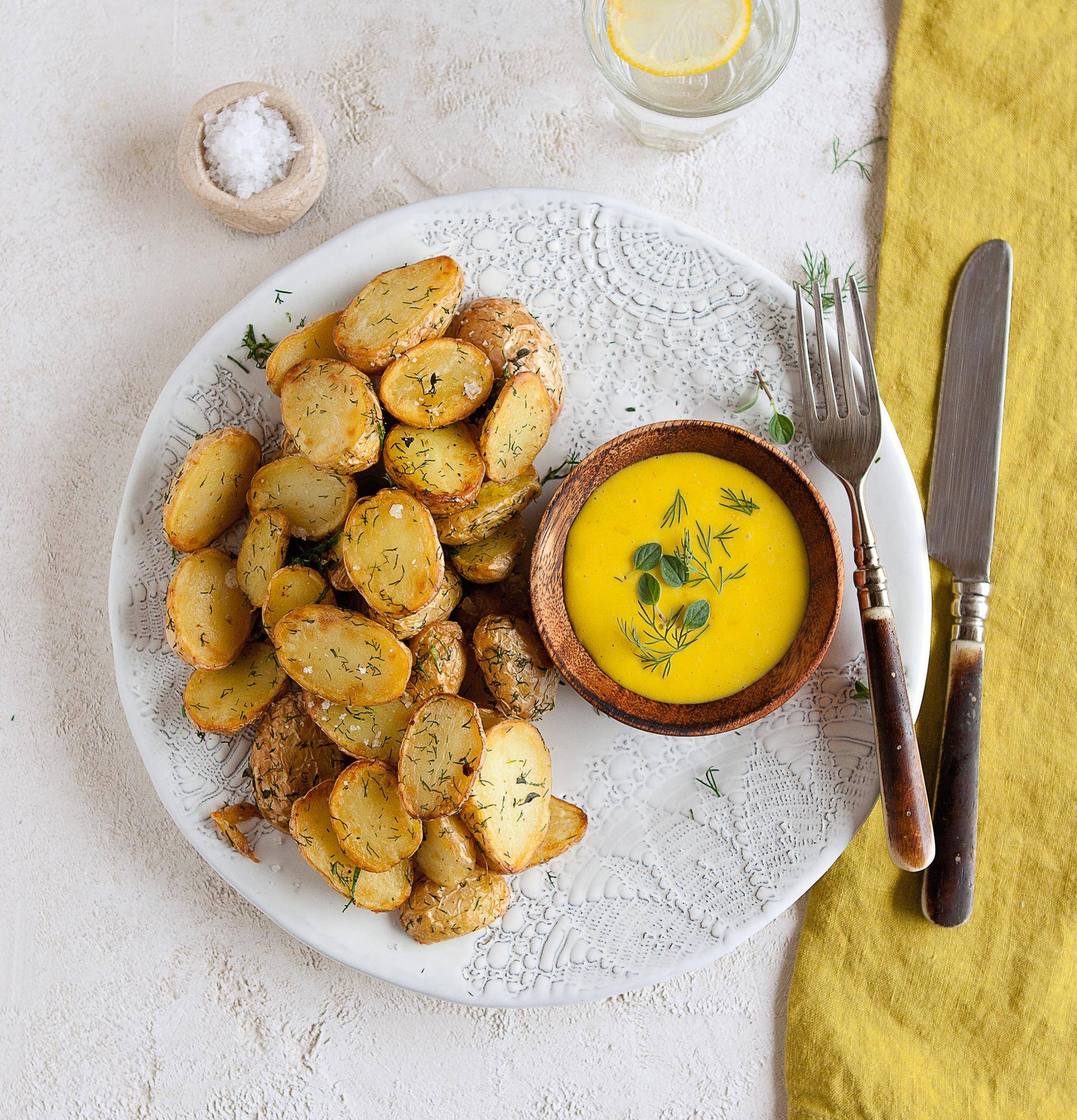 Patatas nuevas al eneldo con mayonesa de curry - Receta Actifry 2 in 1 - 1.5kg | Tefal
