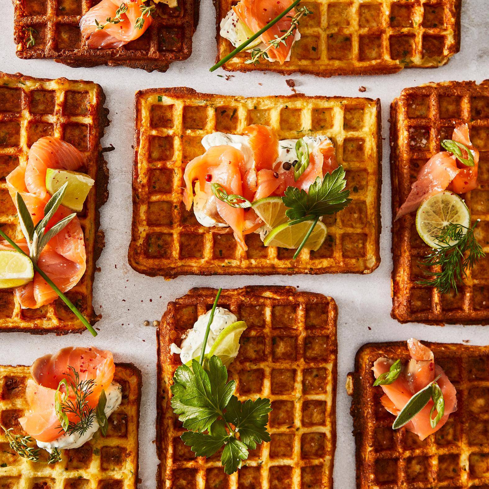 Gofres de patata salados con salmón y queso fresco - Receta undefined | Tefal