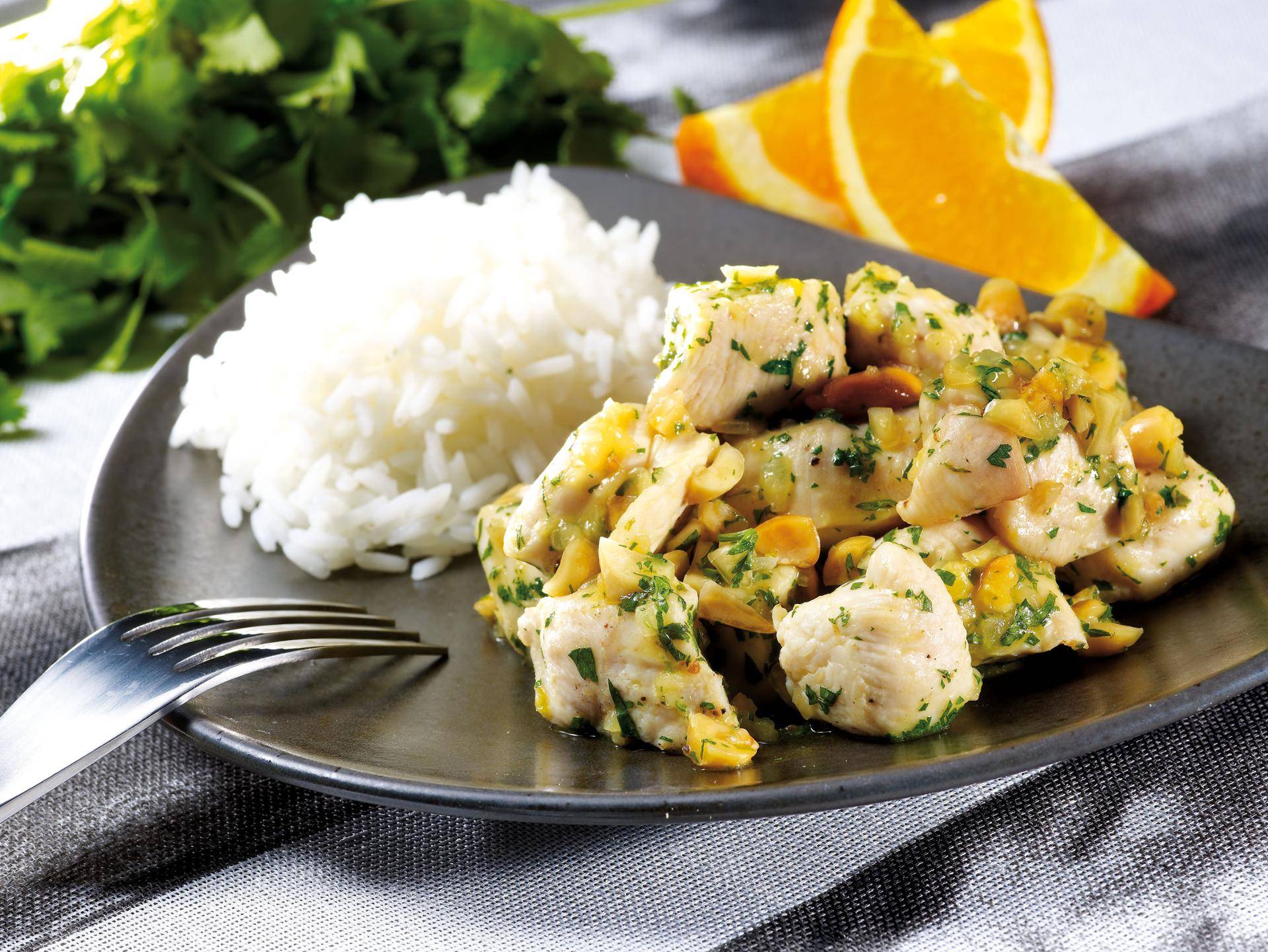 Pollo con cacahuetes y zumo de naranja - Receta Actifry 2 in 1 - 1.5kg | Tefal