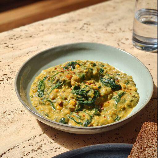 Dahl de guisantes y espinacas - Receta Sartenes y Ollas | Tefal