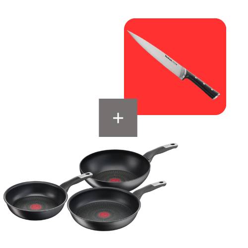 Pack set de sartenes 24/28 cm y wok 28 cm Unlimited y cuchillo chef 20 cm Ice Force
