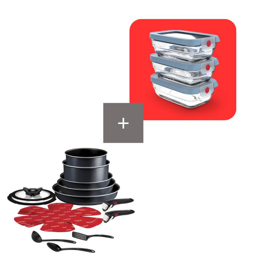 Pack Ingenio So'Light Set de 16 piezas con set de herméticos de Cristal OneClick