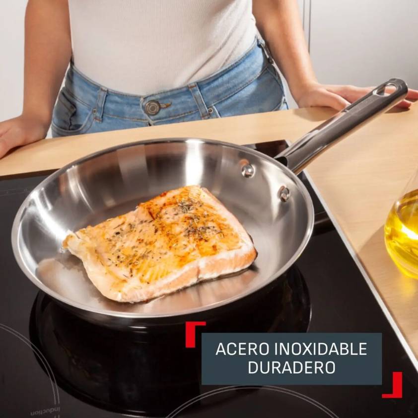 Pack set de 3 sartenes Duetto On sin antiadherente con cuchillo autoafilable EverSharp