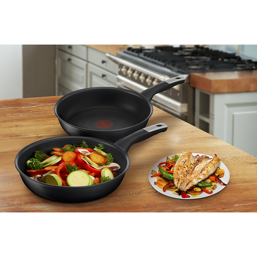 Pack set de 2 sartenes 24 cm/28 cm y wok 28 cm aluminio