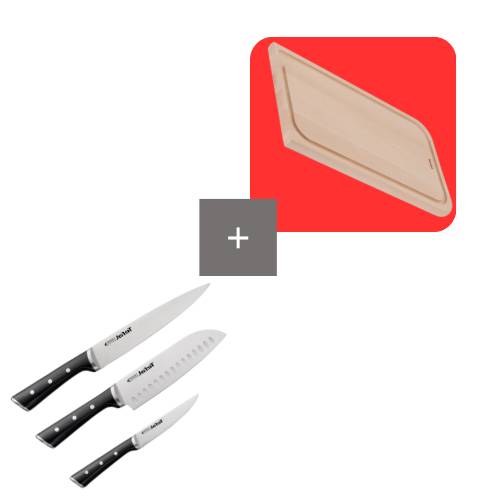 Pack set de 3 cuchillos Ice Force con tabla de cortar Comfort