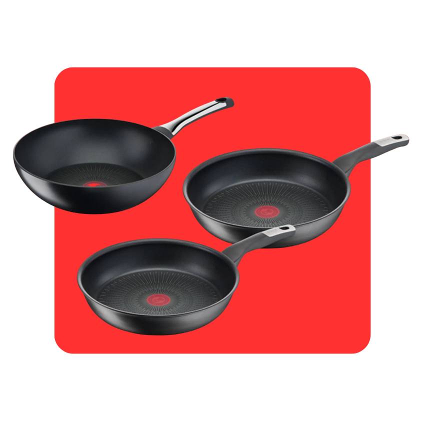 Pack set de 2 sartenes 24 cm/28 cm y wok 28 cm aluminio