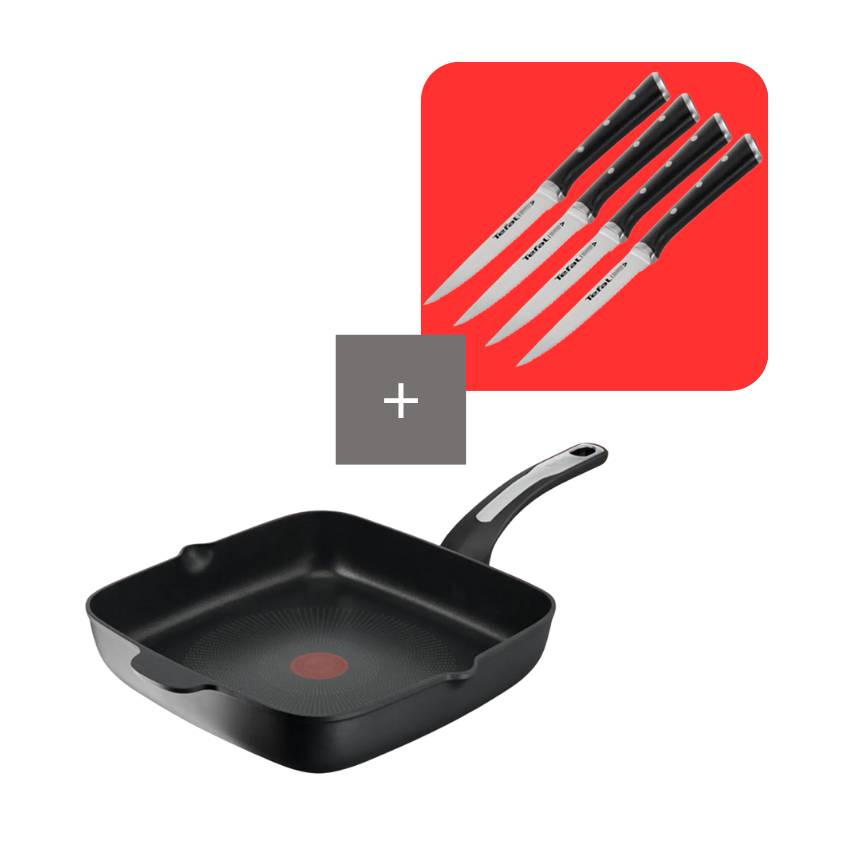 Pack sartén grill 28 cm Ultimate con set de 4 cuchillos para carne Ice Force