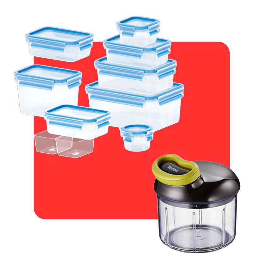 Pack bathcooking express con picadora manual y set de 8 herméticos